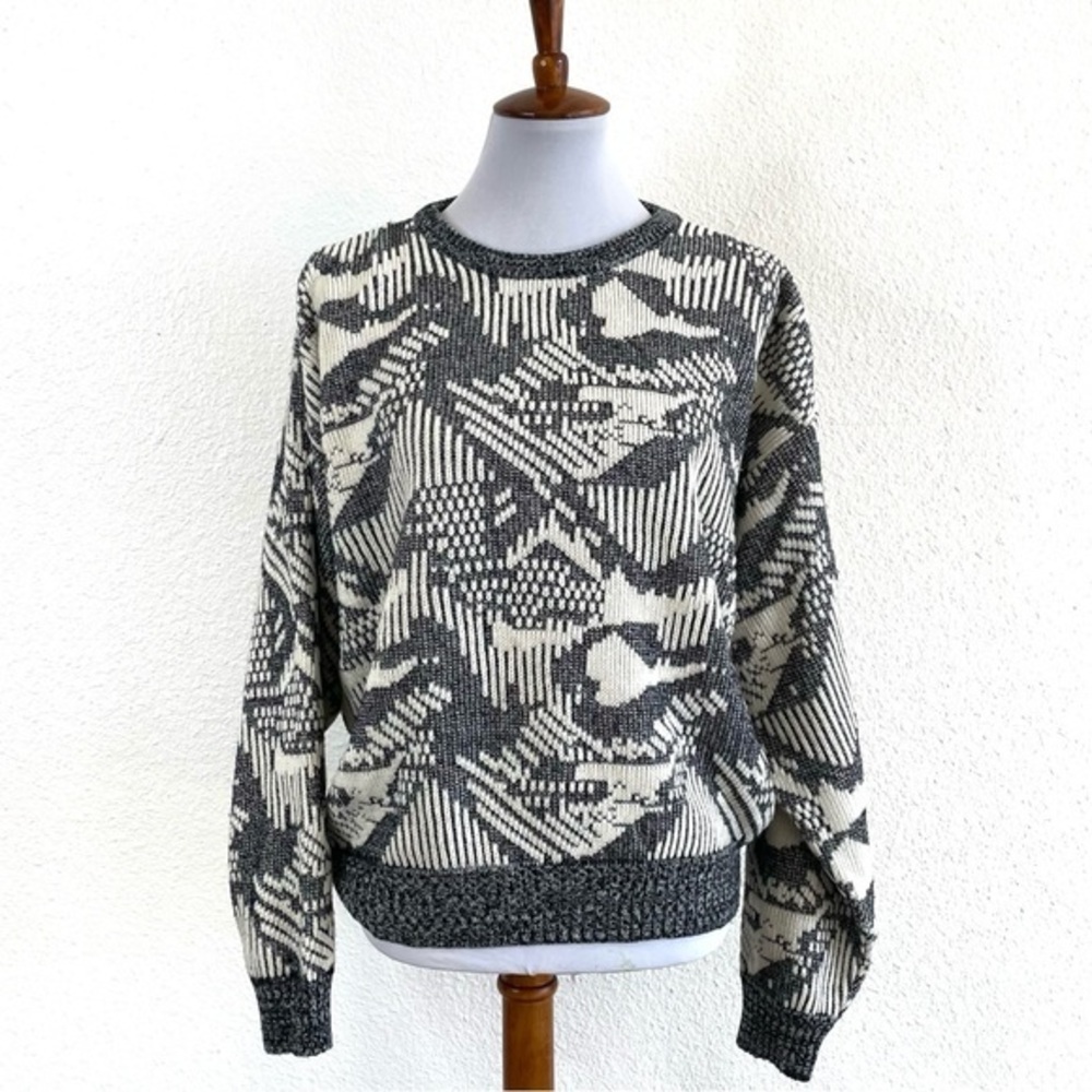 Vintage Koman Oversized Grandpa Sweater Mens Large Raised Knit Pullover 90s Y2K